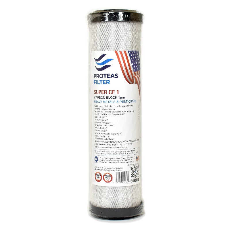 Proteas SUPER CF 10″ – 1μm Φίλτρο ενεργού άνθρακα από κέλυφος καρύδας Proteas SUPER CF 10″ – 1μm - Image 1