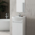 ΣΕΤ ΕΠΙΠΛΟ ΜΠΑΝΙΟΥ ALPHA 50 WHITE PLAIN MIRROR DROP