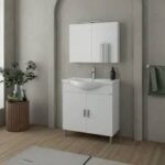 ΣΕΤ ΕΠΙΠΛΟ ΜΠΑΝΙΟΥ LUNA 80 WHITE  DROP