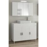 ΣΕΤ ΕΠΙΠΛΟ ΜΠΑΝΙΟΥ ROMA 100 WHITE WHITE TOP DROP