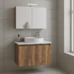 ΣΕΤ ΕΠΙΠΛΟ ΜΠΑΝΙΟΥ VERONA 75 WHITE TOP AMBER BAROQUE OAK  DROP