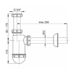Σιφών Νιπτήρος ALCAPLAST 1 1/4" χωρίς βαλβίδα - Image 2